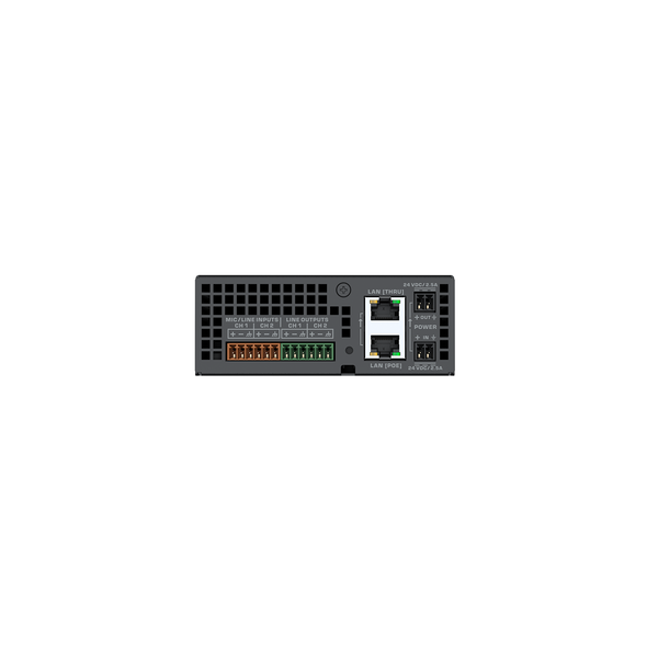 QSC QSC | QIO-ML2x2 | Q-SYS peripheral providing 2 mic/line inputs and 2 line outputs | Up to 4 devices daisy-chainable | 1U-1/4W | powered over Ethernet or +24 VDC | Surface mountable | rack kit sold separately. |