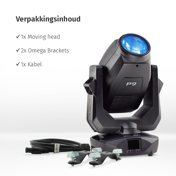 JB-Lighting | P9 HP | Beamspot LED Movinghead | 330W | 15.000lm | CMY | 29dB-A | 18 gobo's | 3.4° – 54°| 17kg | CRI ≥70 JB-Lighting* JB-Lighting | P9 HP | Beamspot LED Movinghead | 330W | 15.000lm | CMY | 29dB-A | 18 gobo's | 3.4° – 54°| 17kg | CRI ≥70