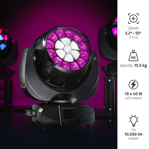 JB-Lighting* JB-Lighting | VCSP121 | Sparx 12 | Washbeam LED Movinghead |  19x40W RGBW | 29dB-A |  3° - 55° | 15,5KG
