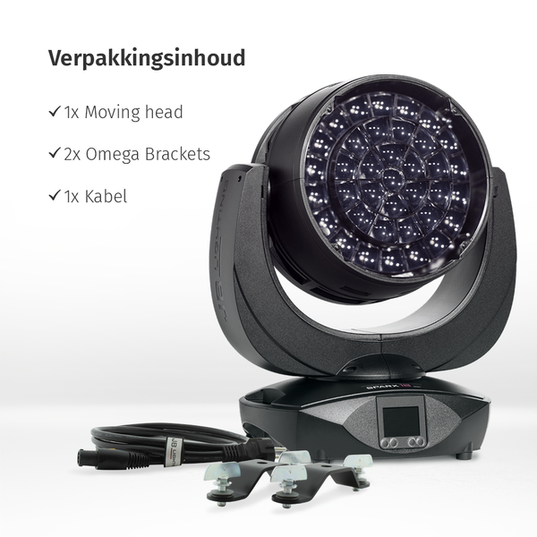 JB-Lighting | VCSP181 | Sparx 18 | Washbeam LED Movinghead | 37x40W RGBW | 23.000lm | 29dB-A | 3° - 70° | 22KG JB-Lighting* JB-Lighting | VCSP181 | Sparx 18 | Washbeam LED Movinghead | 37x40W RGBW | 23.000lm | 29dB-A | 3° - 70° | 22KG