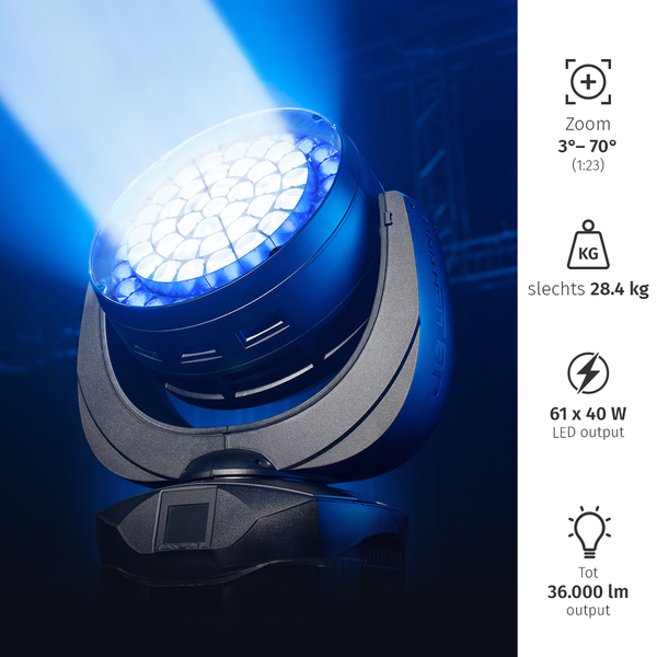 JB-Lighting| VCSP301 | Sparx 30 | Washbeam | 61x40W RGBW | 36.000Lm | 29dB-A | 3° - 70° | 28,4KG JB-Lighting* JB-Lighting| VCSP301 | Sparx 30 | Washbeam | 61x40W RGBW | 36.000Lm | 29dB-A | 3° - 70° | 28,4KG