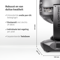 JB-Lighting| VCSP301 | Sparx 30 | Washbeam | 61x40W RGBW | 36.000Lm | 29dB-A | 3° - 70° | 28,4KG JB-Lighting* JB-Lighting| VCSP301 | Sparx 30 | Washbeam | 61x40W RGBW | 36.000Lm | 29dB-A | 3° - 70° | 28,4KG