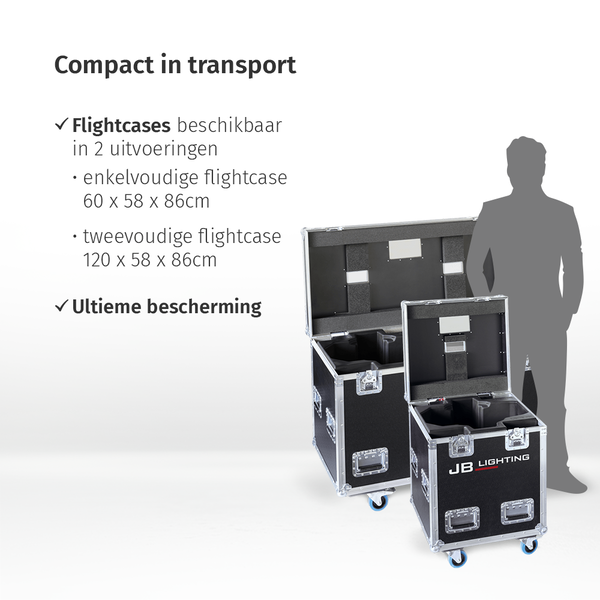 JB-Lighting* JB-Lighting | P18 | Profielspot LED Movinghead | 1100W | 23.000 – 40.000lm | CMY | 28dB(A) | 14 gobo's | 6,5° - 54° | 32kg | CRI ≥91 - ≥70