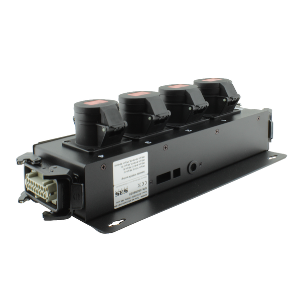 SRS Rigging* SRS Rigging | MC-SPLIT4-DV-H16-WM | Wandmontage Breakout 4-kanaals | Geschikt voor: Direct Voltage | Input: 1x Harting-16p | Output: 4x CEE16A-4p