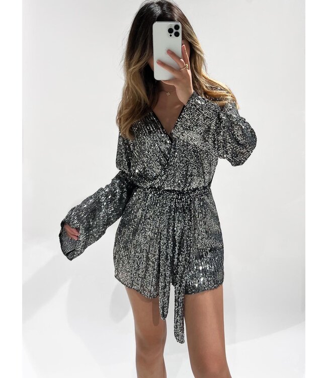 GINI PLAYSUIT - SILVER