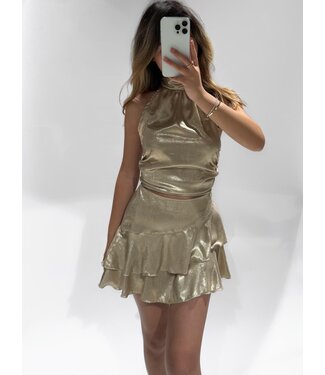 CELIA METALLIC SKORT - GOLD