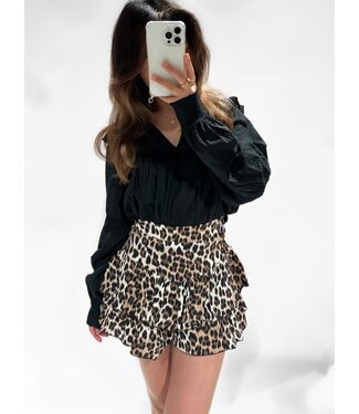 (PRE-ODER SIZE S + M)  SIENNA SKORT - LEOPARD