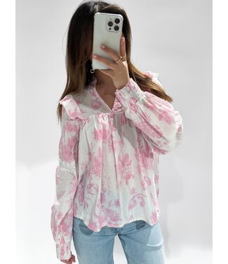 EVELYN TOP - FLORAL PINK