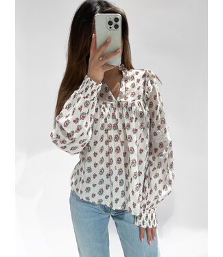 EVELYN TOP - FLORAL RED