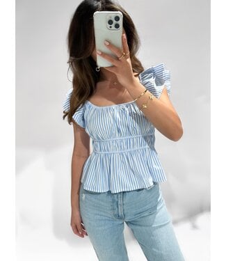 ALICE TOP - STRIPED BLUE