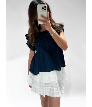 (PRE-ORDER SIZE S/M) BRIELLE TOP - NAVY