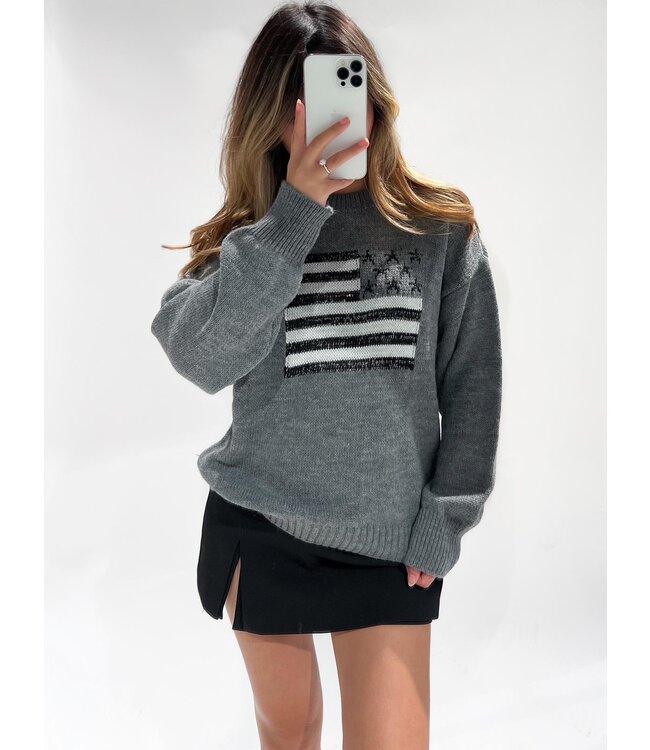 LUREX USA SWEATER - DARK GREY