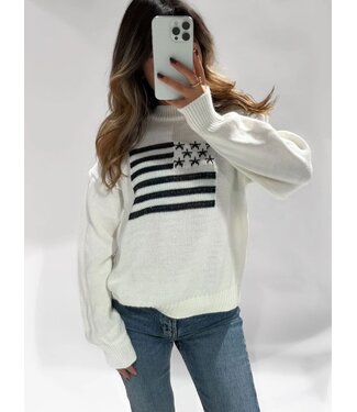 LUREX USA SWEATER - WHITE