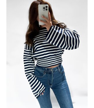 NARA TOP - NAVY STRIPE