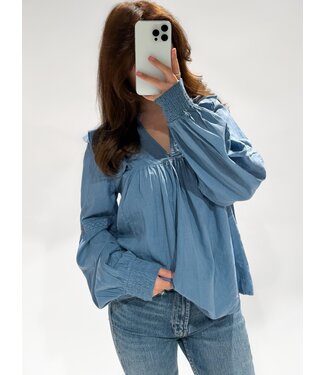 EVELYN TOP - LIGHT DENIM