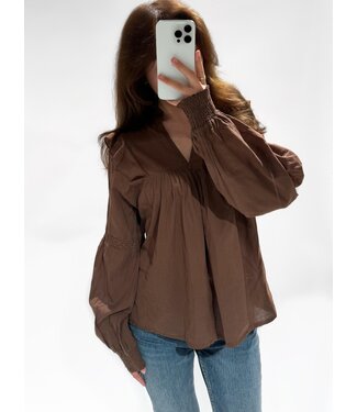 EVELYN TOP - CHOCOLATE