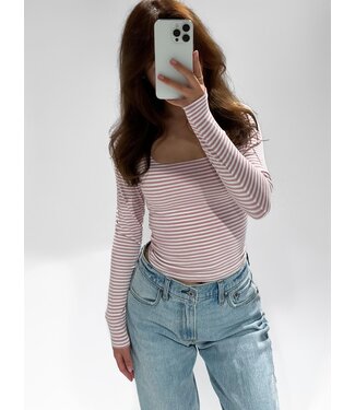 MILA TOP - STRIPED PINK