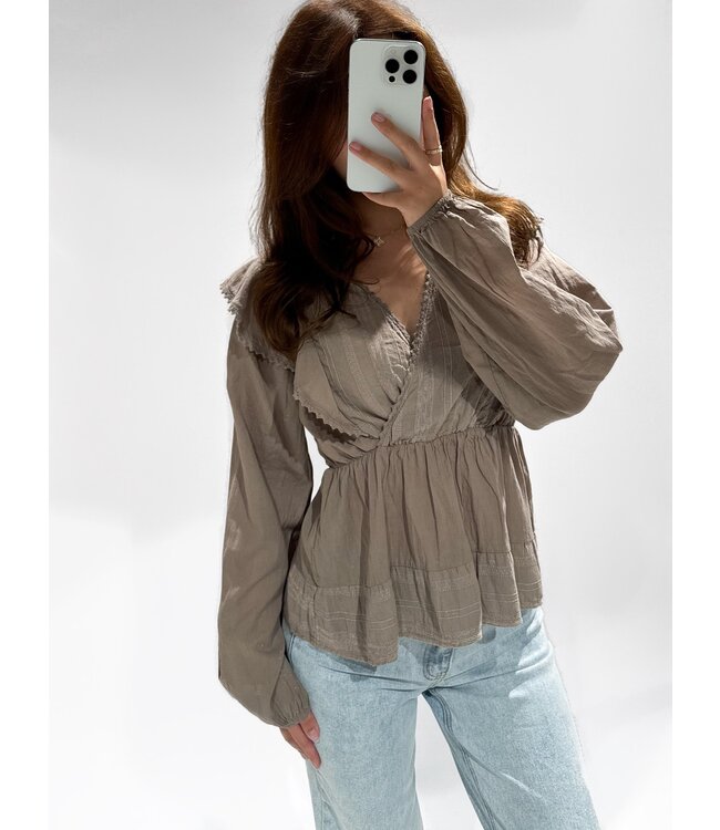 SADIE TOP - TAUPE