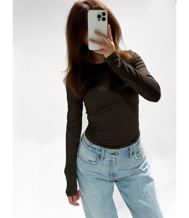 (PRE-ORDER SIZE M/L) ZIA TOP - BROWN