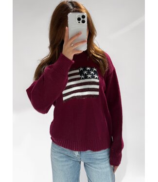 LUREX USA SWEATER - BORDEAUX