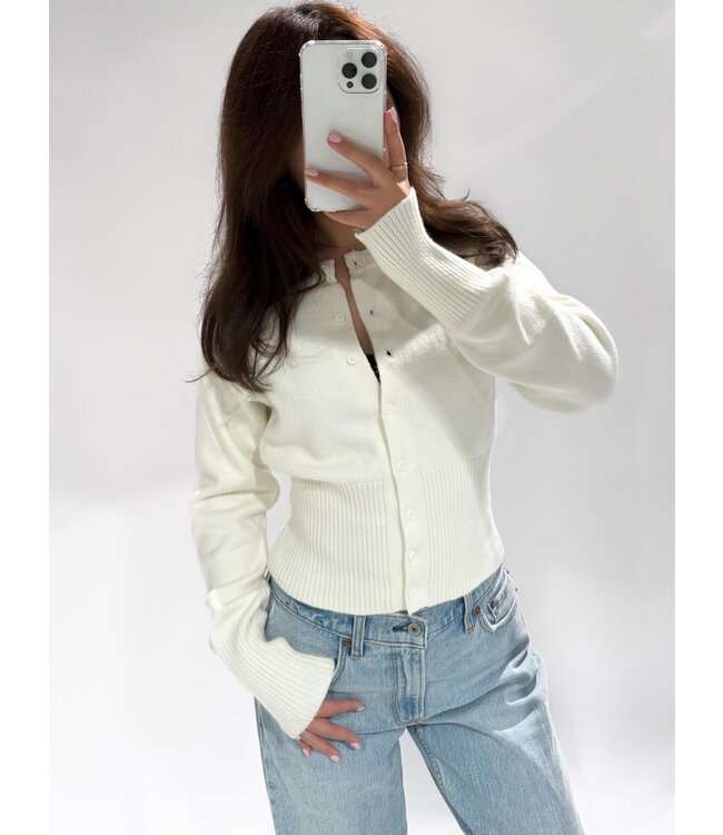 ZOEY CARDIGAN - 1005 - WHITE
