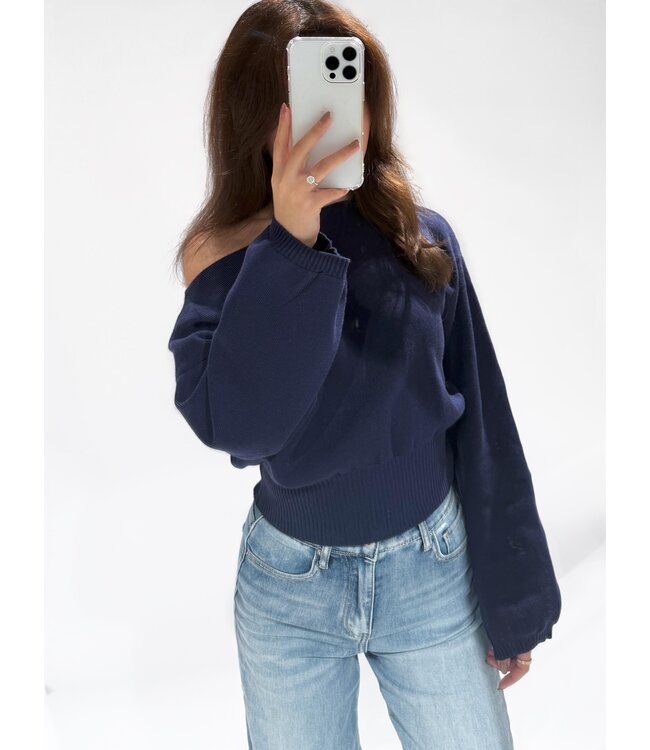 JANE OFF SHOULDER TOP - NAVY