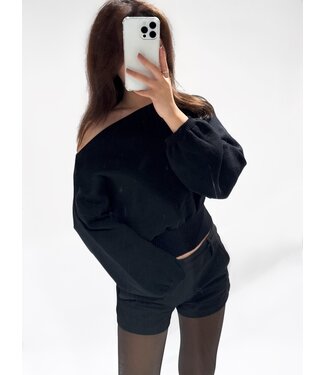 JANE OFF SHOULDER TOP - BLACK