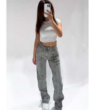 SEAM STRAIGHT LEG JEANS - GREY RF0010-2