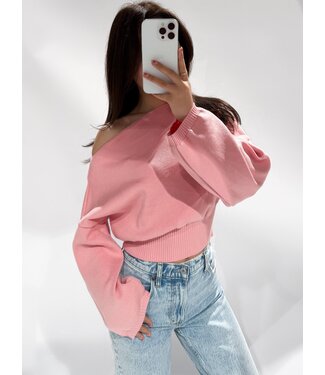 JANE OFF SHOULDER TOP - DUSTY PINK