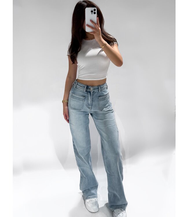 STRAIGHT LEG POCKET JEANS - RF0014
