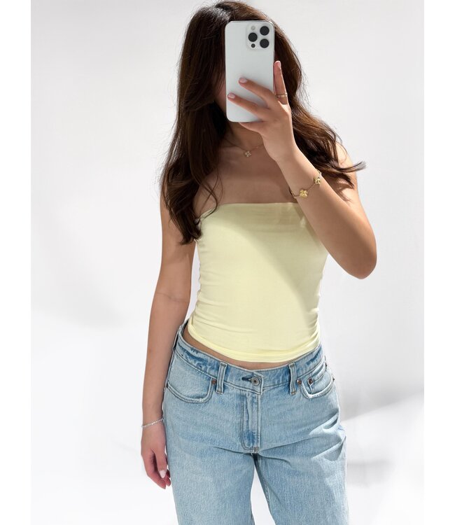 (PRE-ORDER SIZE S/M) TARA TUBE TOP - LEMON