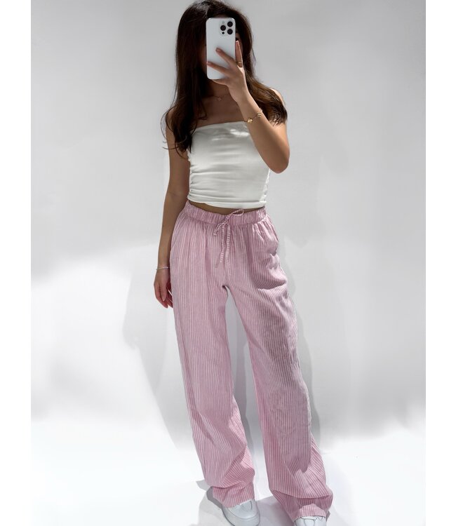 STOCKHOLM LINEN TROUSERS - PINK