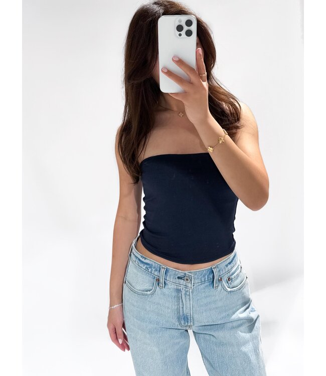 TARA TUBE TOP - NAVY