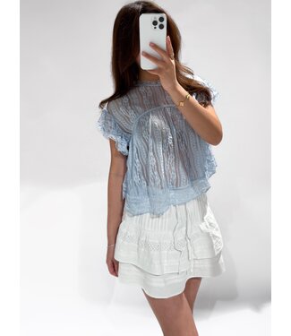 BLOSSOM LACE TOP - 1028 - BLUE - LVCILIA | wholesale BLOSSOM LACE TOP - 1028 - BLUE - LVCILIA | wholesale