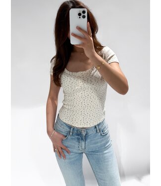 NANCY POINTELLE TOP - 1030 - FLORAL LILAC