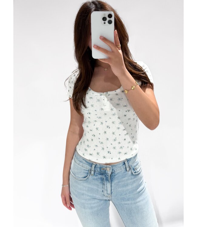 NANCY POINTELLE TOP - 1030 - WHITE