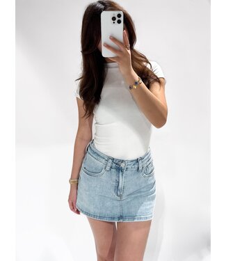 (SIZE XS + S + L SOLD OUT)  REDEFINED DENIM  SKORT - RF0020-1 - LIGHT DENIM