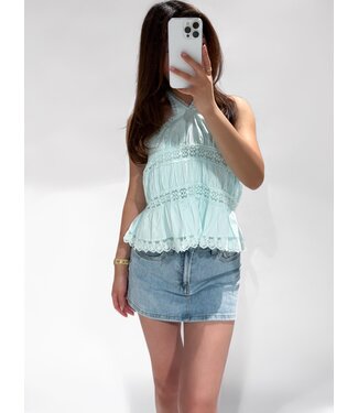 POLLY HALTER TOP - AQUA