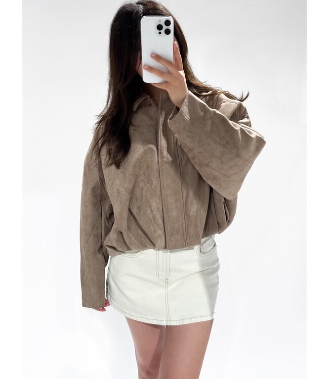 ROSIE SUEDE JACKET - LVC1055 - KHAKI