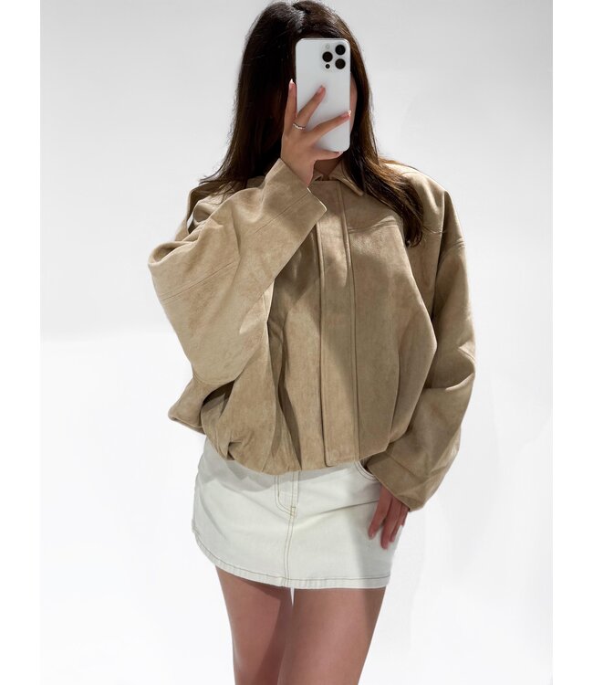 ROSIE SUEDE JACKET - LVC1055 - BEIGE