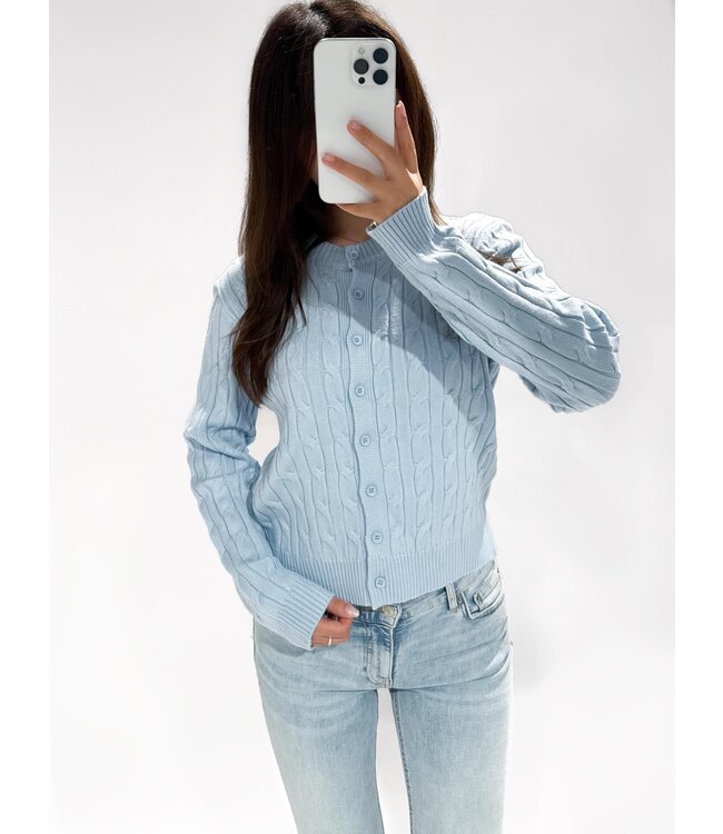 CLARA CABLE CARDIGAN - LVC1052 - SKY