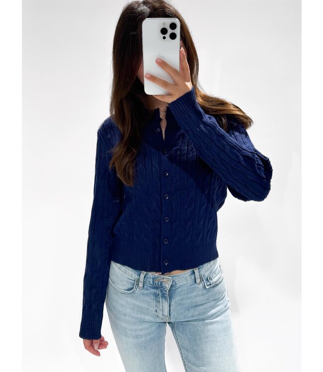 CLARA CABLE CARDIGAN - LVC1052 - NAVY