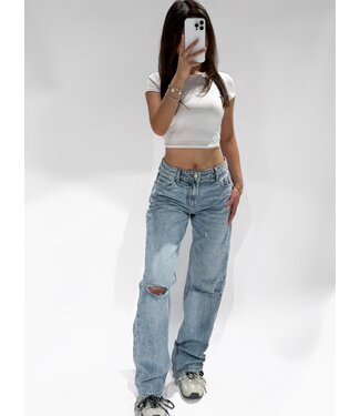 MID WAIST RIPPED JEANS - RF0032