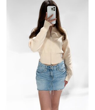(SOLD OUT SIZE S/M) ASPEN ZIPPER CARDIGAN - LVC1050 - PEACH