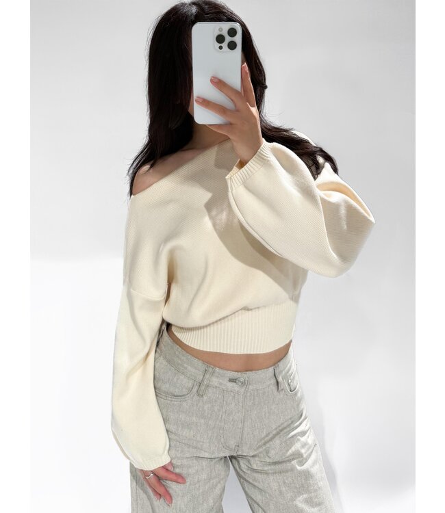 JANE OFF SHOULDER TOP - CREME