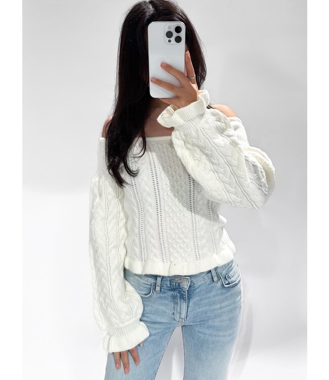 HARPER OFF SHOULDER TOP - LVC1079 - WHITE