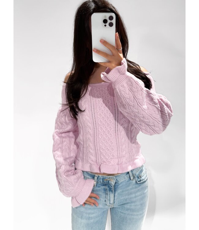 HARPER OFF SHOULDER TOP - LVC1079 - PINK