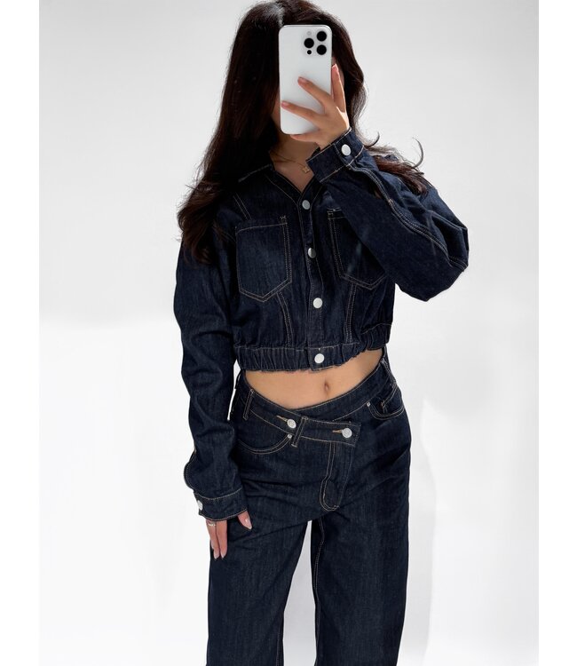 REDEFINED CROPPED DENIM TOP - RF0041 - DARK DENIM