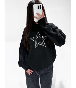 STAR SWEATER - BLACK