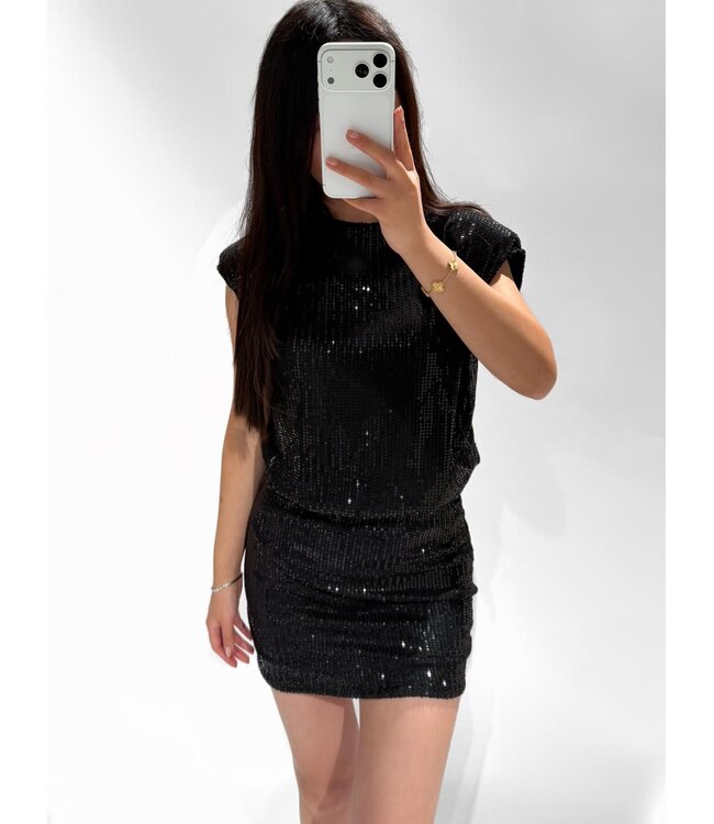 GISELLE SEQUIN DRESS - BLACK